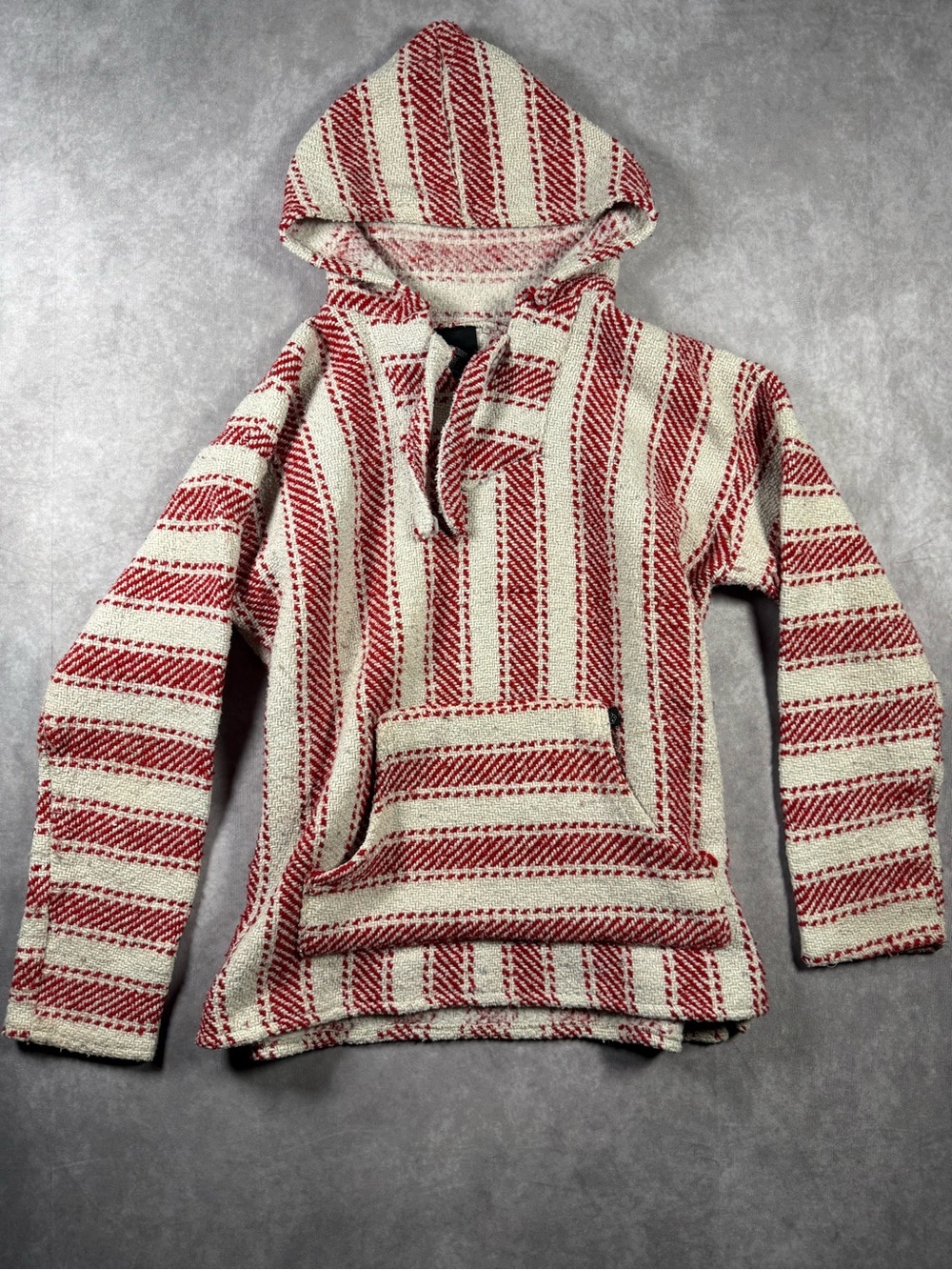 Baja Billy's Baja Hoodie Mexican Drug Rug Surf
Pullover Red Cream Size Large